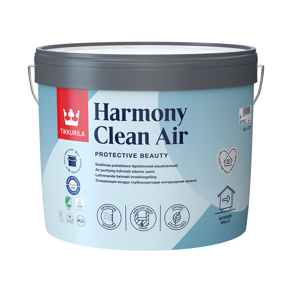 Фарба акрилатна TIKKURILA Harmony Clean Air базіс А глибокий мат 9 л